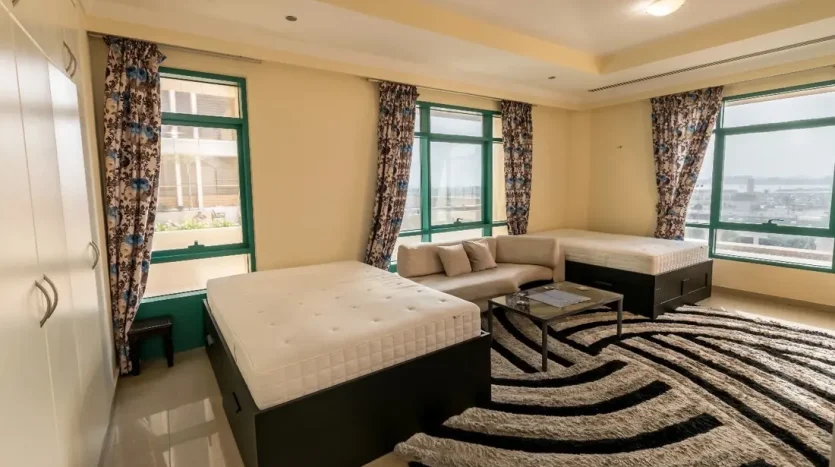 this image shows two beds in a private Bed space available for rent in Marina Dubai at a cheap price.