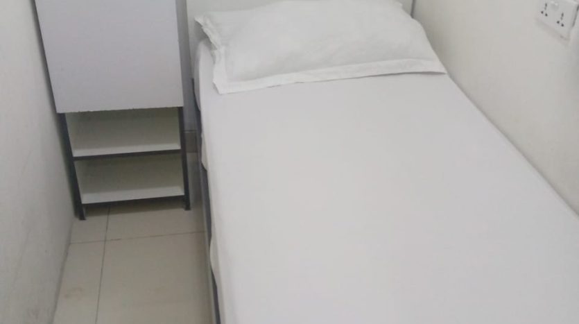 This picture shows a bed in a partition in Al Quoz for rent - Dubai.